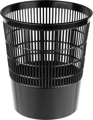 Корзина для бумаг 18л, круглая, сетчатая, черная Стамм