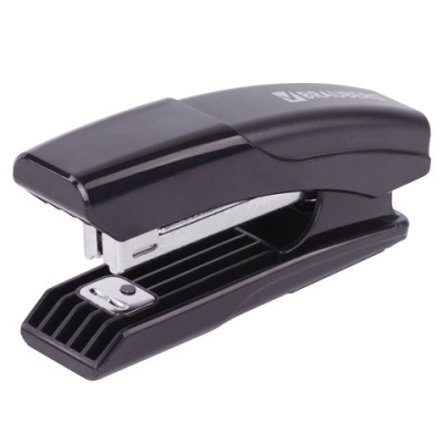 Степлер №10, 1-12л, пластик, черный, Brauberg