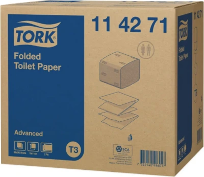 KALAM.KZ - Бумага туалетная 2х-слойная, ZZ-сложение "19смх11смх242л Advanced Tork" 36 шт в кор