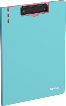 KALAM.KZ - Папка-планшет А4, с верхним прижимом, пластик, голубая, Berlingo "Haze"