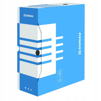 Архивный короб, A4, 120мм, картон, белый/голубой Donau, PBS