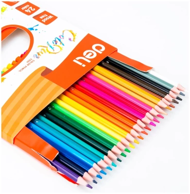 KALAM.KZ - Карандаши цветные 24 цвета набор, картон.упаковка Deli ColorRun