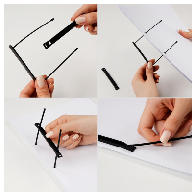 KALAM.KZ - Механизм скоросшивателя, пластиковый черный 25 шт/уп Стамм