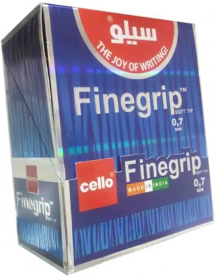 KALAM.KZ - Ручка шариковая, 0.7мм, синяя, корпус прозрачный Cello Finegrip