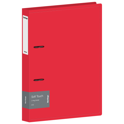 Папка на 2 кольца, А4, 40 мм, 700 мкм.красная Berlingo "Soft Touch"