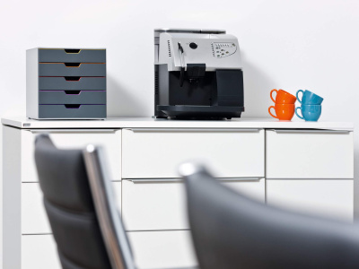 KALAM.KZ - Бокс с выдвижными лотками, 292x280x356мм, 5лотков, серый пластик Durable