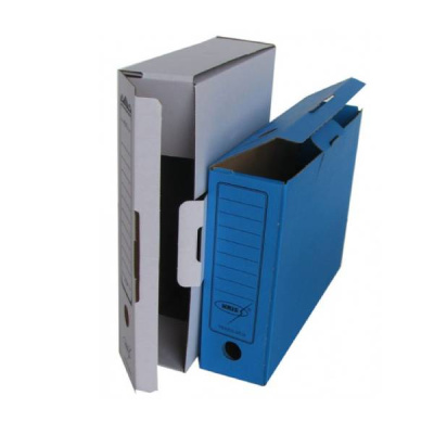 Архивный короб, 340х255х80, картон, синий KRIS