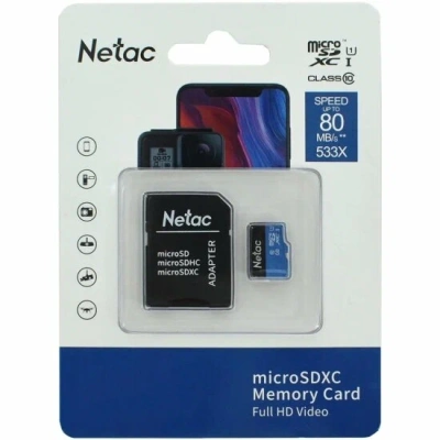 KALAM.KZ - Карта памяти 16GB, Class 10 U1 Netac P500 NT02P500STN-016G-R с адаптером SD