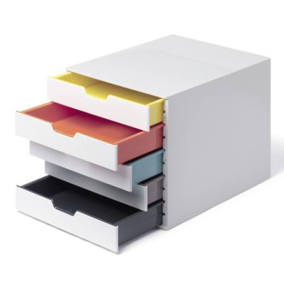 KALAM.KZ - Бокс с выдвижными лотками, 292x280x356мм, 5лотков, белый пластик Durable