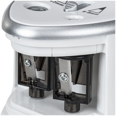 KALAM.KZ - Точилка электрическая, 2 отверстия, с контейнером, белая Brauberg