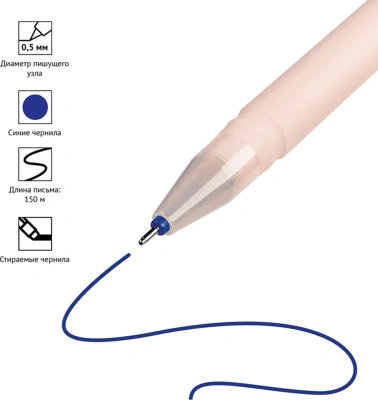 KALAM.KZ - Ручка гелевая, 0.5мм, синяя, ПИШИ-СТИРАЙ OfficeSpace "Soda"