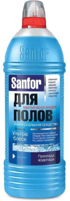 Средство моющее, универсальное для пола 1л. ультра блеск, Прохлада водопада "Sanfor"