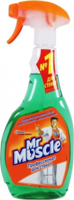Средство для мытья стекол и поверхностей, 530мл, с триггером "Мистер Мускул" нашат.спирт, зеленый