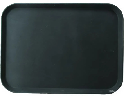 Поднос 355x255x15 мм пластиковый "Проотель" прорезиненный, черный