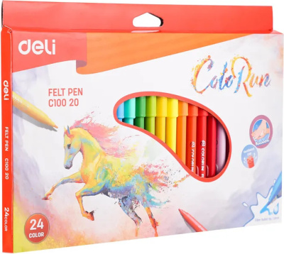 KALAM.KZ - Фломастеры 24 цвета, в картон упаковке, набор Deli