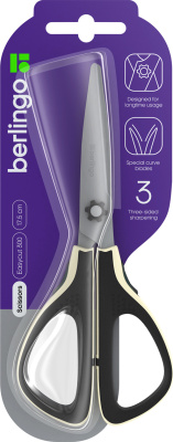 Ножницы 17,5 см, ручки пластиковые, Berlingo "Easycut 300"