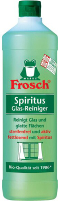 Средство для мытья стекол и поверхностей, 1л, спирт, "Frosch"