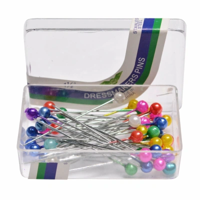 KALAM.KZ - Булавки для закалывания, портновские 100шт, цветные в пластиковом боксе 