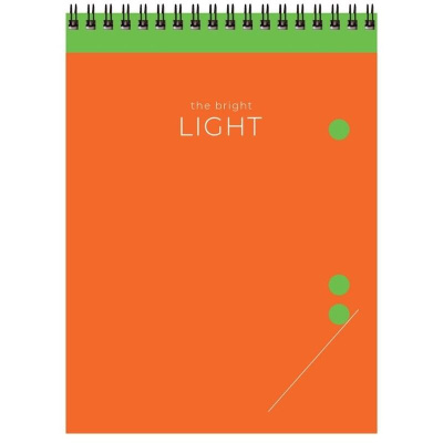 Блокнот 80л, А5 на спирали, тв.обл, BG "Bright light"