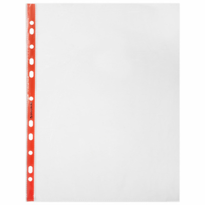 KALAM.KZ - Файл прозрачный A4, 0,030мм, цветные полосы, 100шт в уп., Brauberg