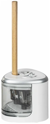 KALAM.KZ - Точилка электрическая, 2 отверстия, с контейнером, белая Brauberg