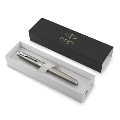 KALAM.KZ - Ручка роллерная Parker IM Stainless Steel CT, 0,5 мм F, черная 2143633