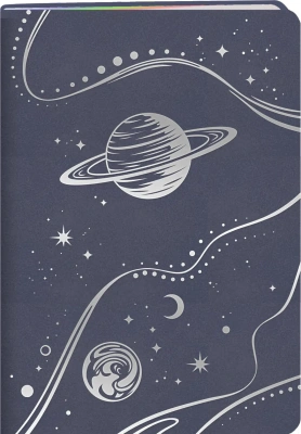 Книга для записей А5, 80л, клетка, иск. кожа, Folga 3, торцы серебро Эксмо