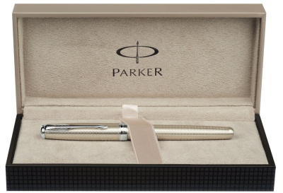 KALAM.KZ - Ручка перьевая Parker Sonnet Sterling Silver CT,  0,8 мм F, черная S0912490