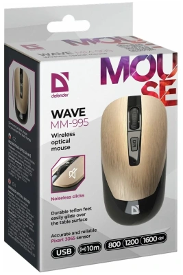 KALAM.KZ - Мышь беспроводная Defender Wave MM-995 бесшумная, бронза