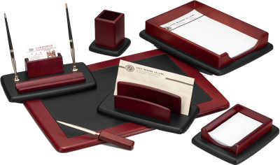 Набор настольный 7 предметов, кожа/дерево, махагон Good Sunrise