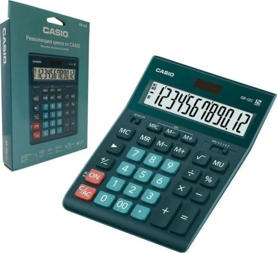 KALAM.KZ - Калькулятор 12 разрядов, 34,5 x 210 x 155мм, зеленый CASIO GR-12C-DG-W-EP