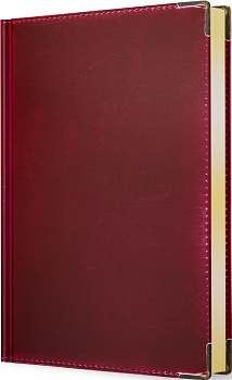 Ежедневник А5, датированный, 176л., иск кожа, Status, темно-вишневый, золотой торец Эксмо