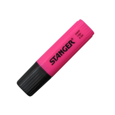 Маркер текстовой, 1-5мм, скошенный наконечник, розовый Stanger