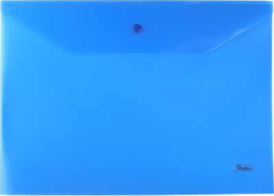 Папка-конверт на кнопке А4, 0,18 мм., непрозрачная, синяя Hatber