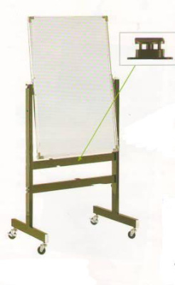 Доска магнитно-маркерная 60x90см, двухсторонняя, алюминиевая подставка, 4колеса, Data Zone