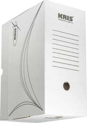 Архивный короб, 325х260х150, картон, белый KRIS