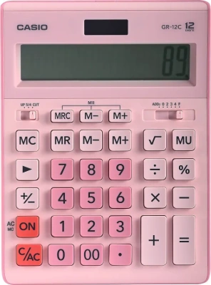 KALAM.KZ - Калькулятор 12 разрядов, 34,5 x 210 x 155мм, розовый CASIO GR-12C-PK-W-EP