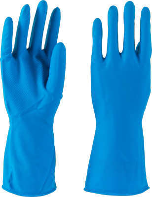 Перчатки резиновые L многоцелевые, синие, 1 пара без уп.