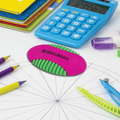 KALAM.KZ - Ластик  58х33х13 мм, цвет ассорти,"Mix S", BRAUBERG