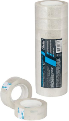 Лента клейкая 19ммx33м, прозрачная Hatber