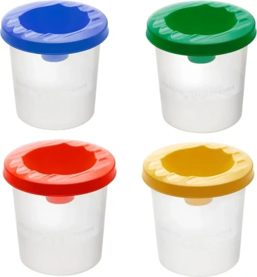 Стакан-непроливайка пластиковый Гамма, 75/210мл, прозрачный, ассорти крышка