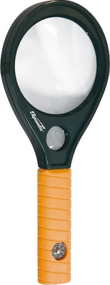 Лупа диаметр 70 и 20 мм, 4-х и 6-кратная, с рукояткой SPARTA