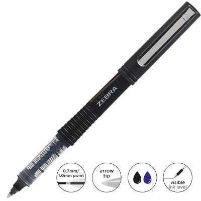 KALAM.KZ - Ручка роллерная 0,5мм черная, Zebra, 5X-60A5 Arrow