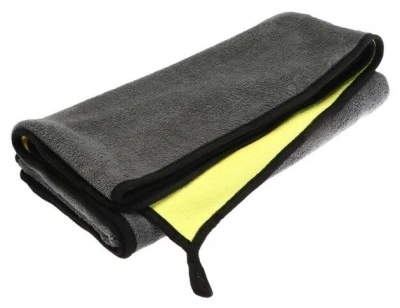 KALAM.KZ - Салфетка 50*70см, микрофибра 1 шт. для стекол и зеркал, желтая/серая