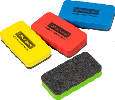 Стерка для маркерной доски 107x57 мм, магнитная, цвета ассорти, OfficeSpace