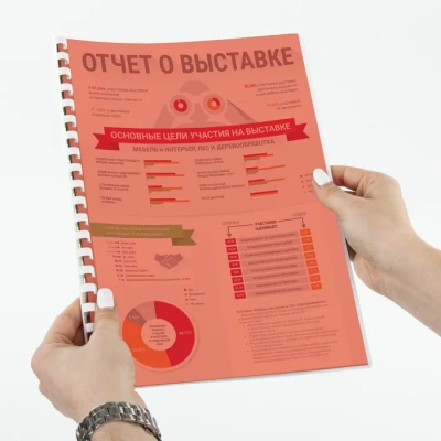 KALAM.KZ - Обложка для переплета, A4, 200микр, пластиковая, прозрачная красная Brauberg