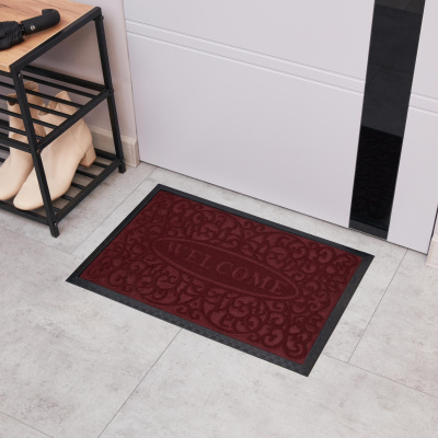 KALAM.KZ - Коврик 40*60 бордовый Lenzo полиэфир/резина