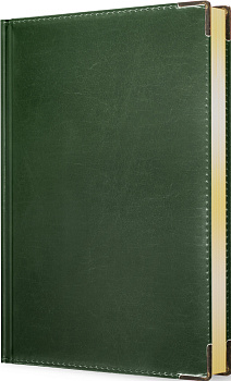 Ежедневник А5, датированный, 176л., иск кожа, Status, зеленый, золотой торец Эксмо