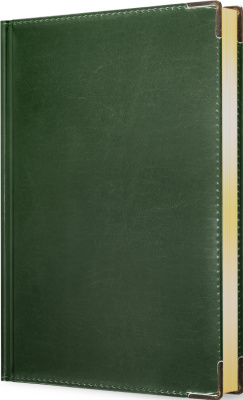 Ежедневник А5, датированный, 176л., иск кожа, Status, зеленый, золотой торец Эксмо