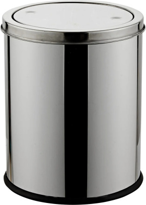 Урна пепельница 10л. металлическая, с плавающей крышкой, хром